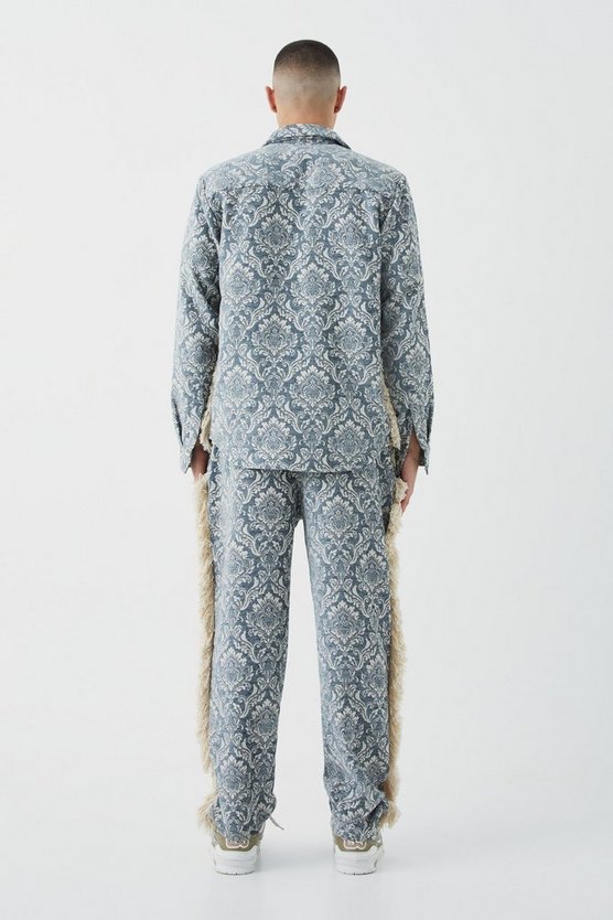 Ausgefranstes Overshirt mit Print