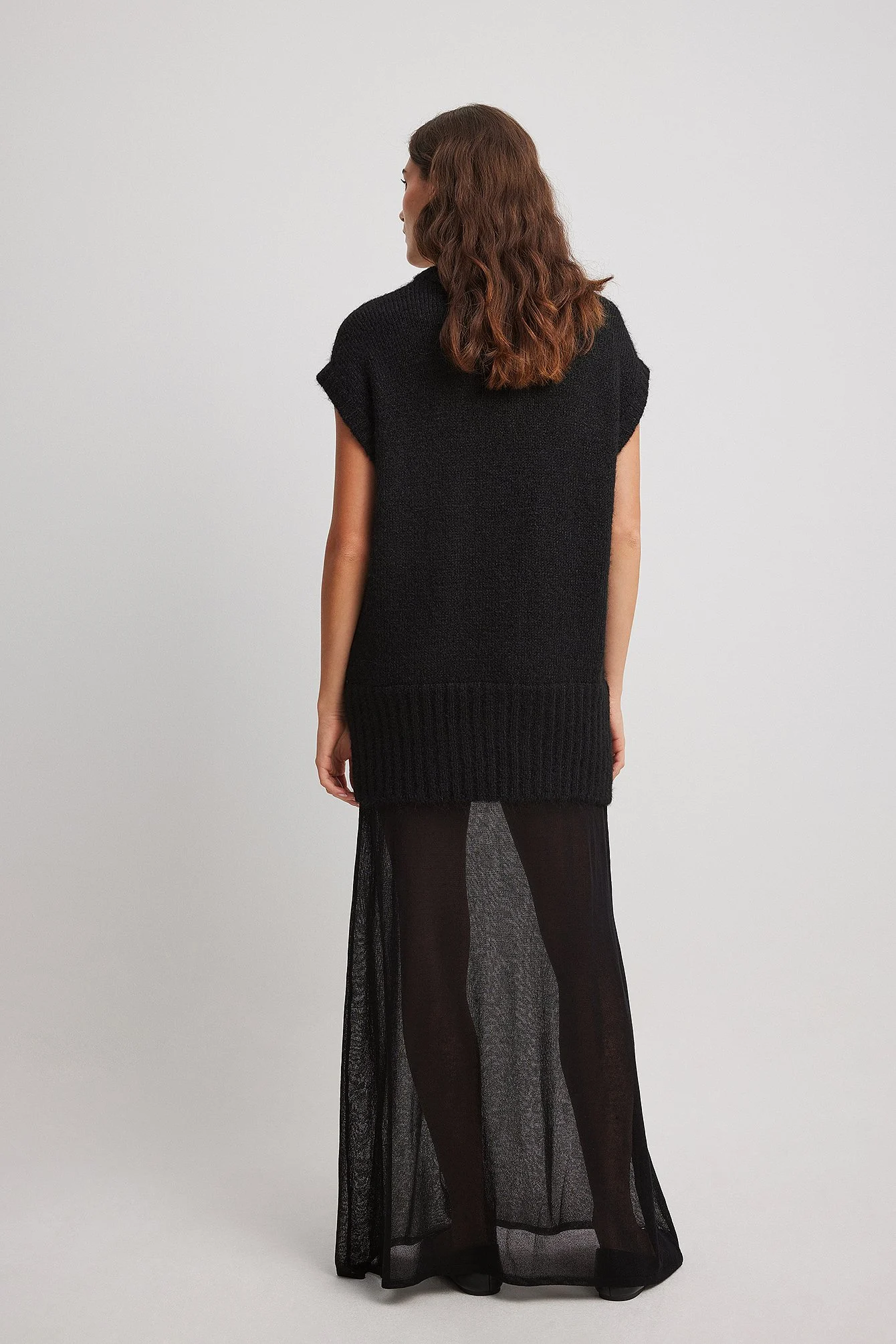 Maxikleid aus Strick-Mix