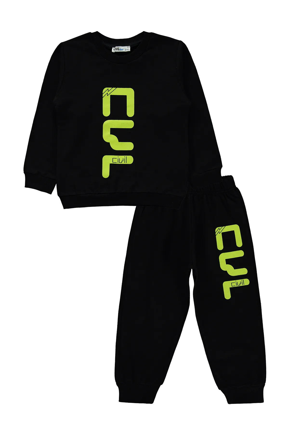 Civil Boys  Jungen-Trainingsanzug-Set, 2–5 Jahre, Schwarz