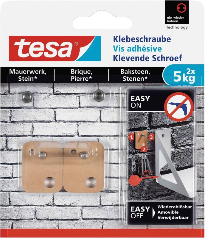 tesa Klebeschraube Braun 2 Stück