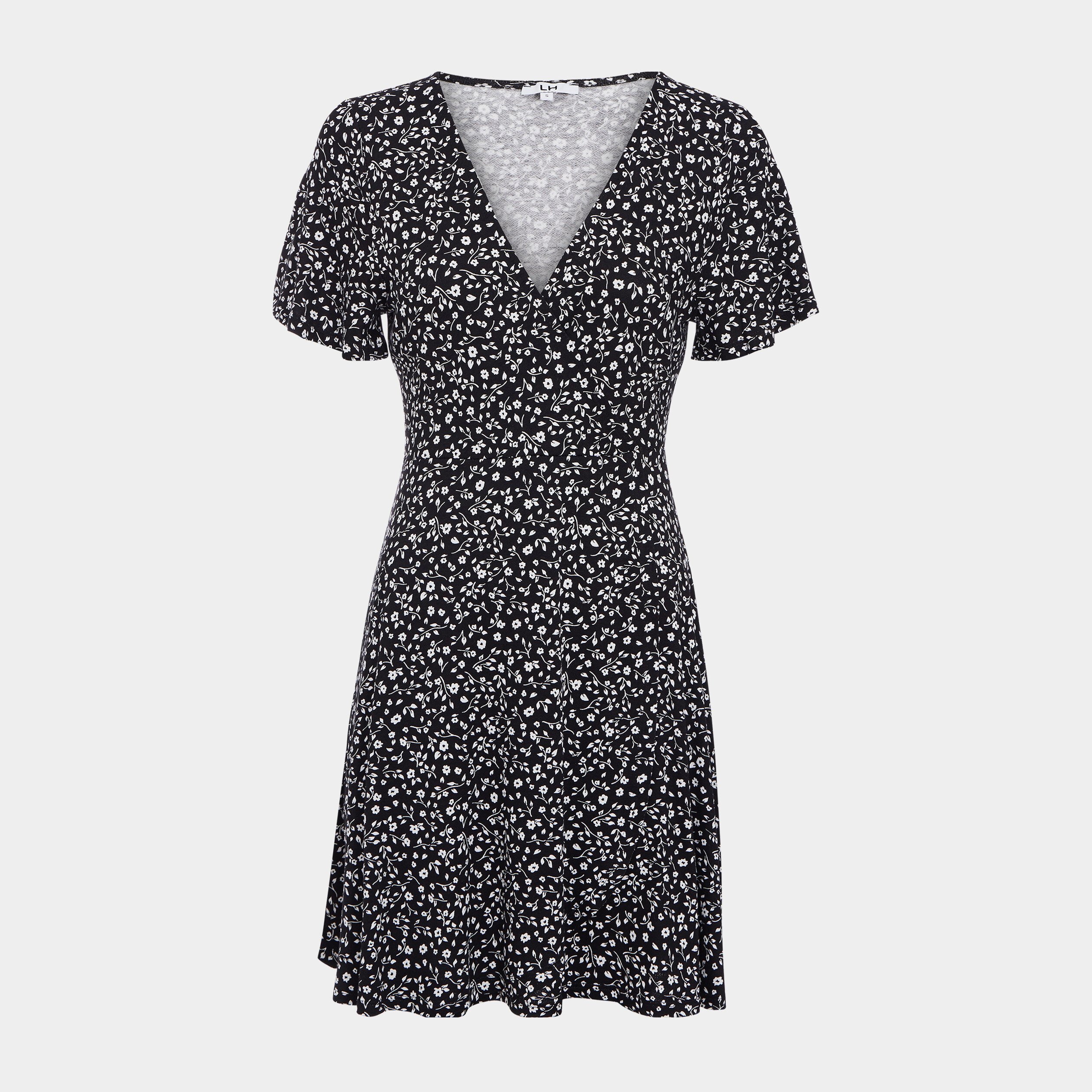 Robe patineuse manches courtes noir femme | La Halle