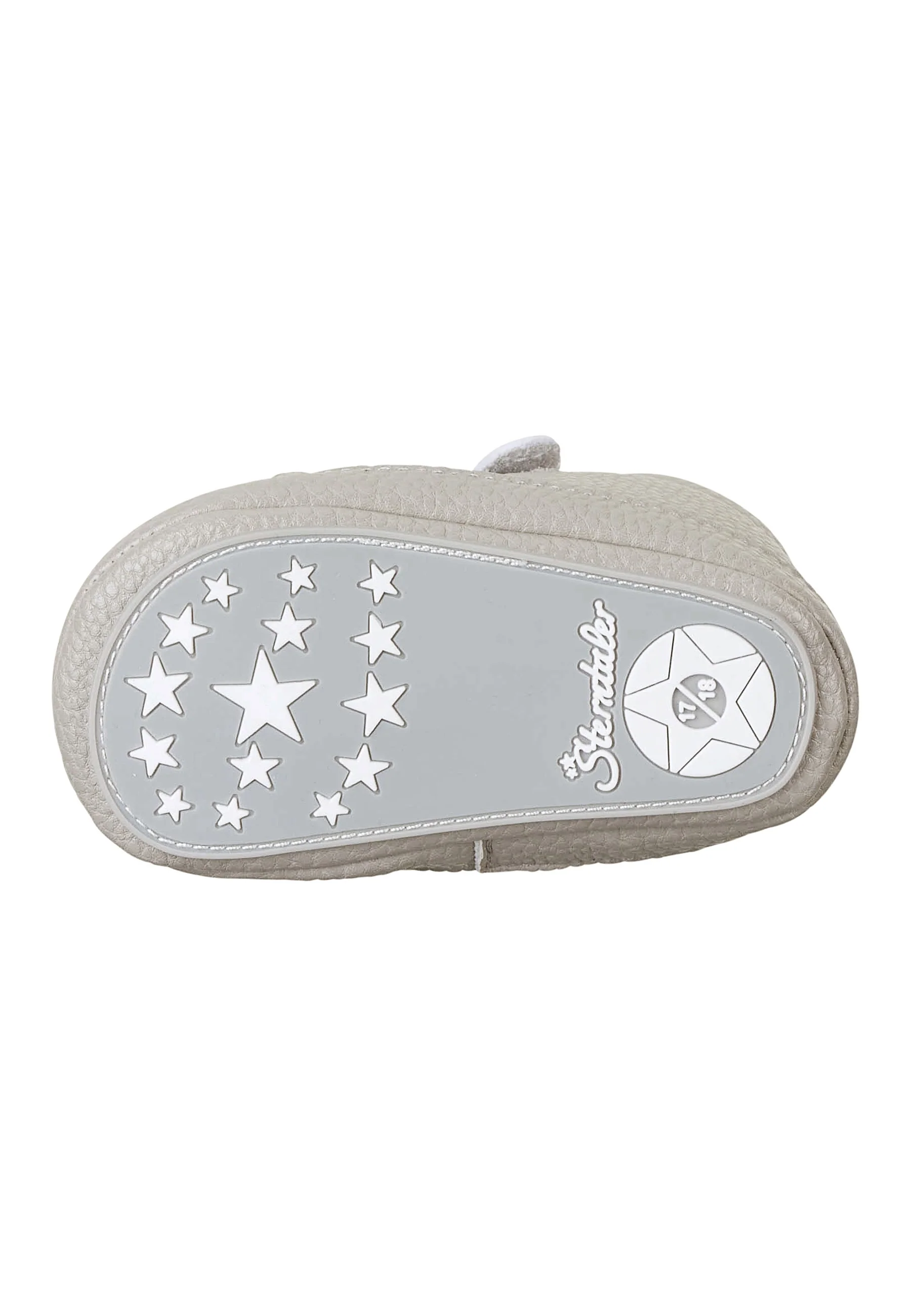 Babyschuh aus Kunstleder, Marine und Weiß