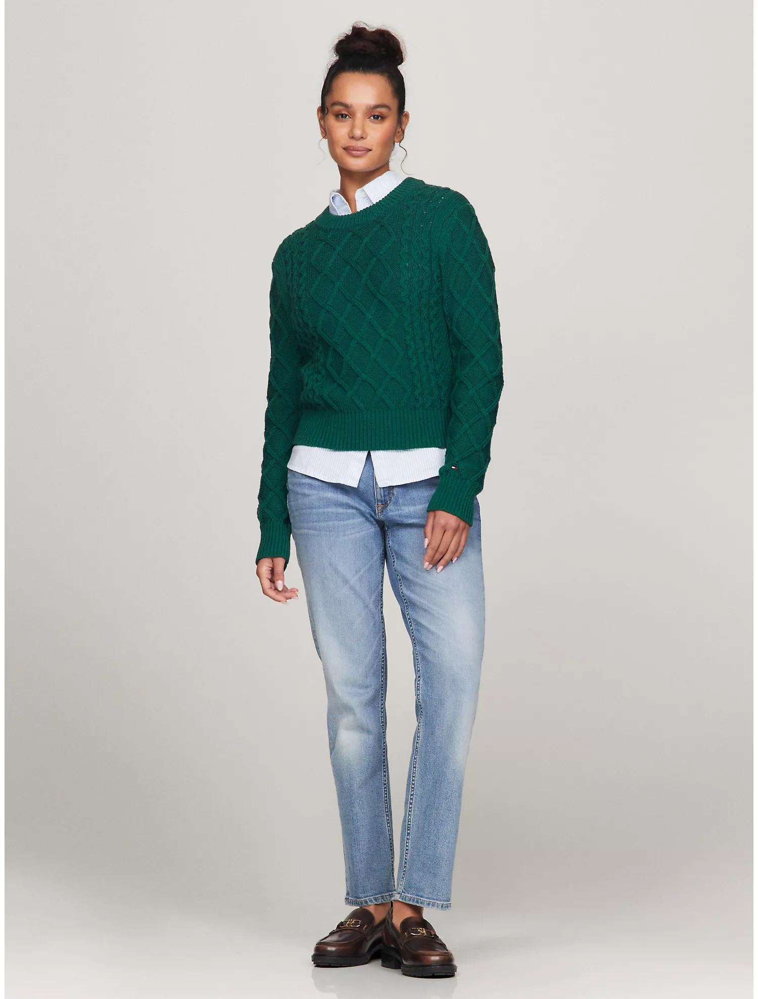 Mixed Cable Knit Sweater