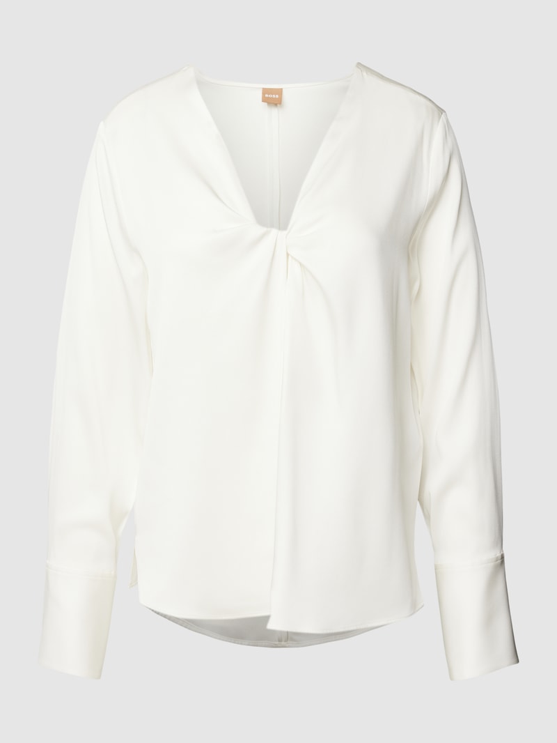 Bluse mit Raffungen Modell 'Bidinta' in offwhite