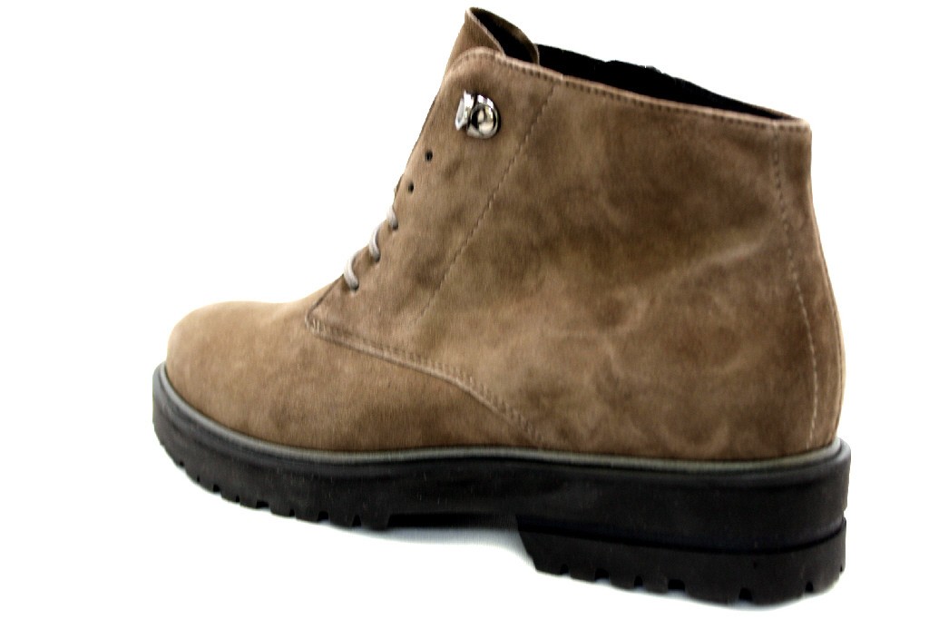 SEMLER Schnür-Stiefeletten grau fango Samt Chevro