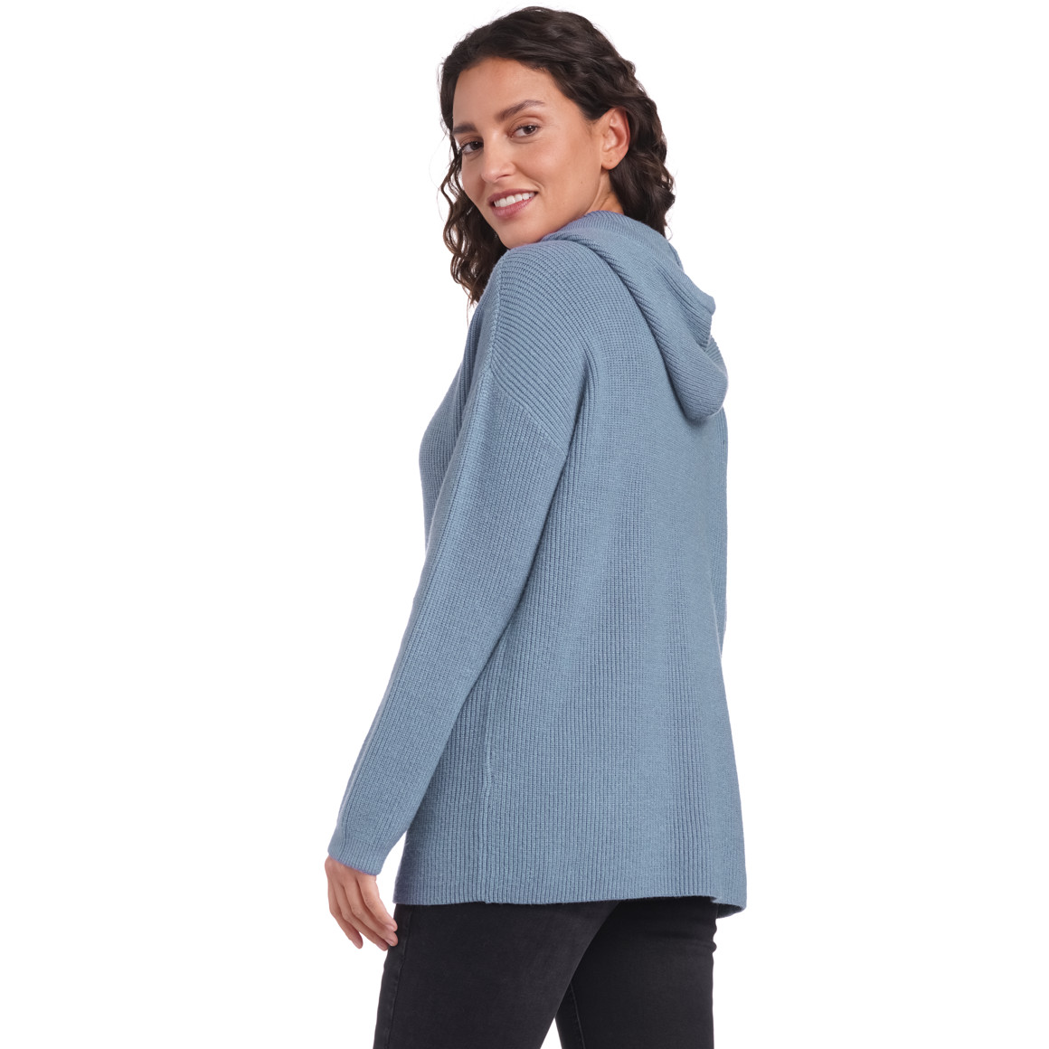 Damen Strickpullover mit Kapuze