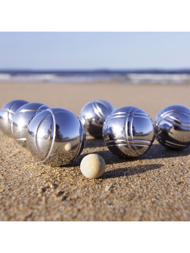 relaxdays 11-tlg. Boule Kugeln Set in Natur/ Silber günstig kaufen onesize