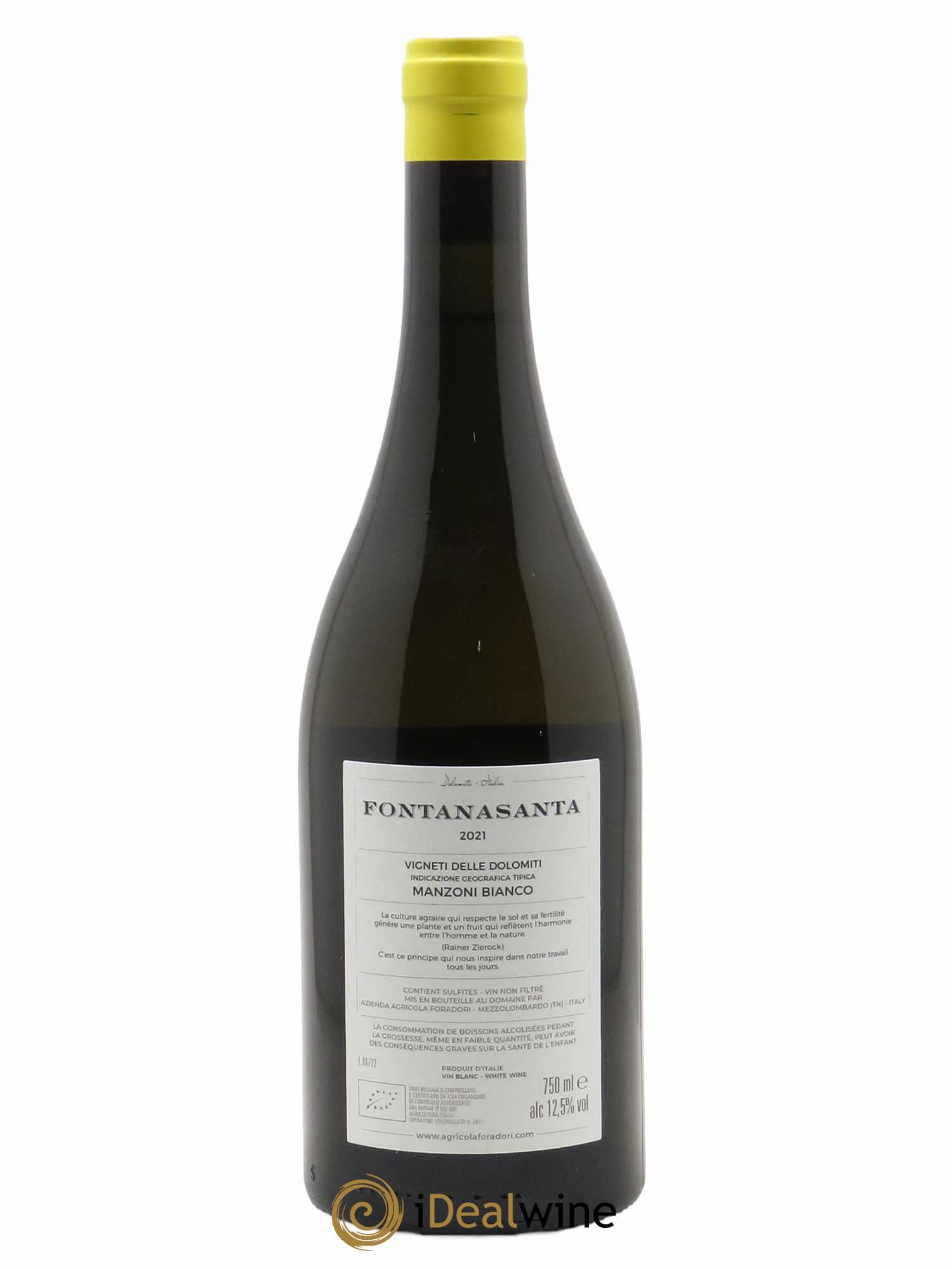 Vigneti delle Dolomiti IGT Fontanasanta Manzoni Elisabetta Foradori  2021 - Lot de 1 Bouteille