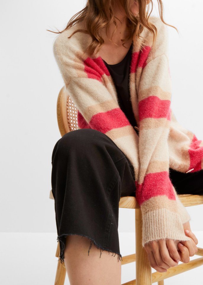 Gestreifte Strickjacke