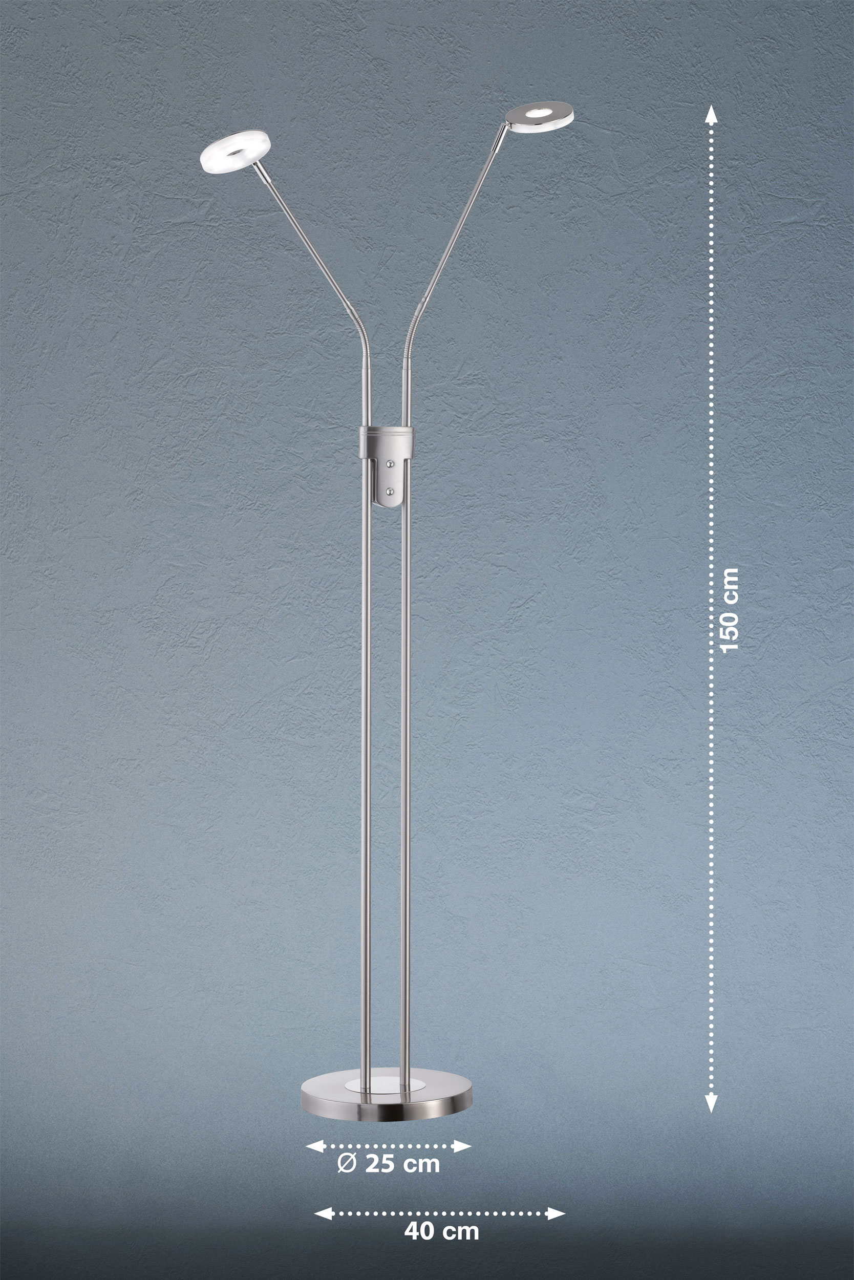 Fischer & HonselLED-Stehleuchte 2flg