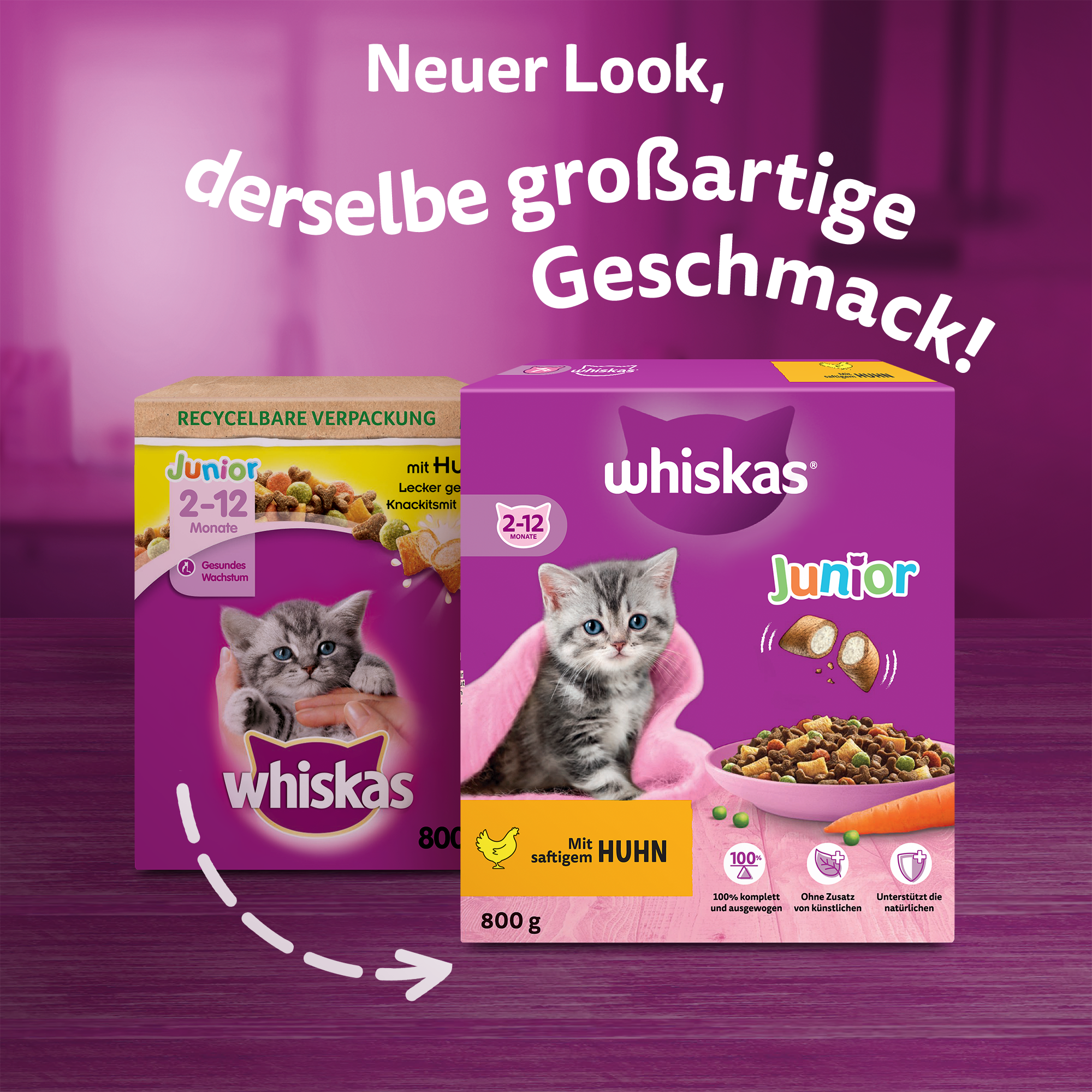 Whiskas Trockenfutter Whiskas Junior Huhn 800 g