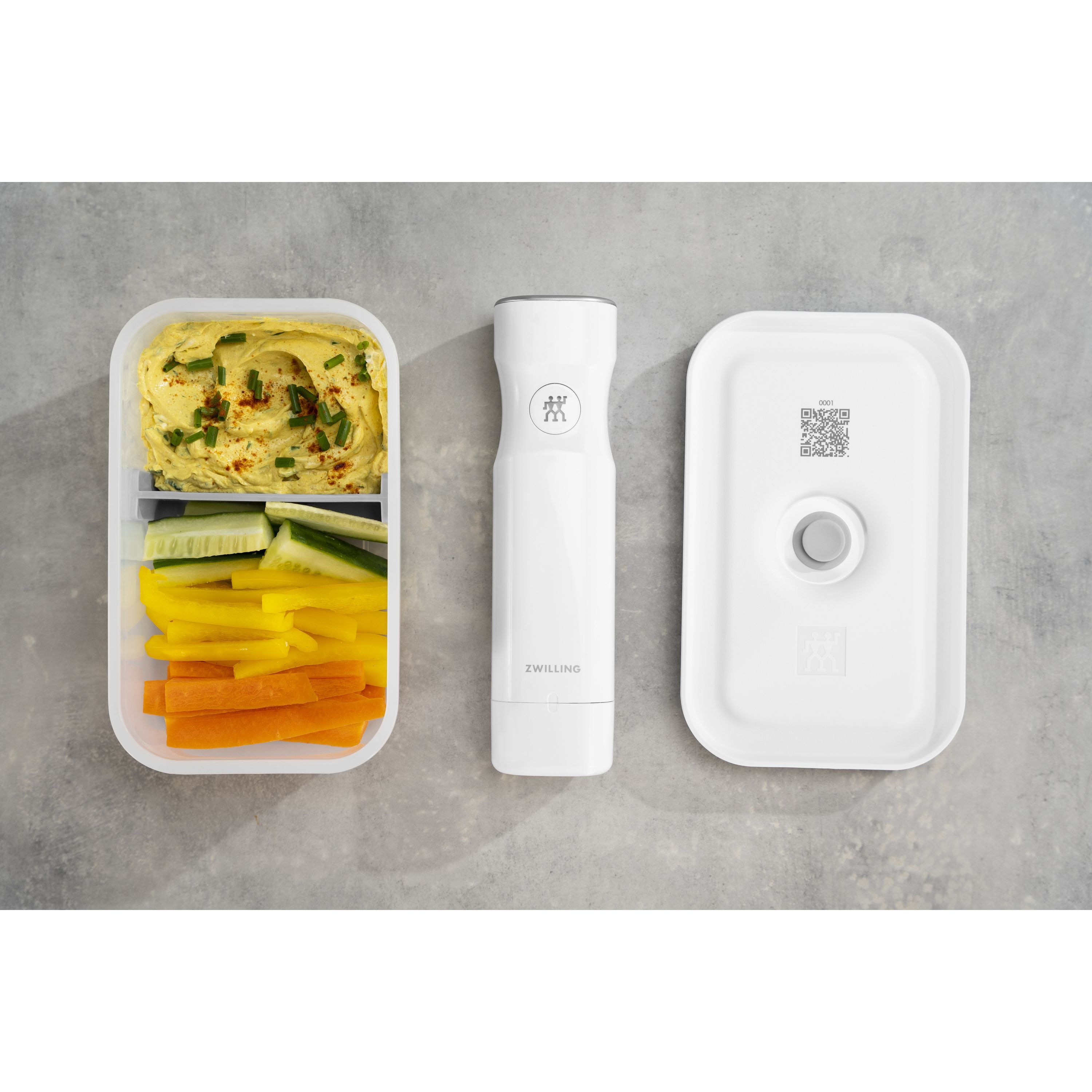 Vakuum Lunchbox M, Kunststoff, Semitransparent-Grau