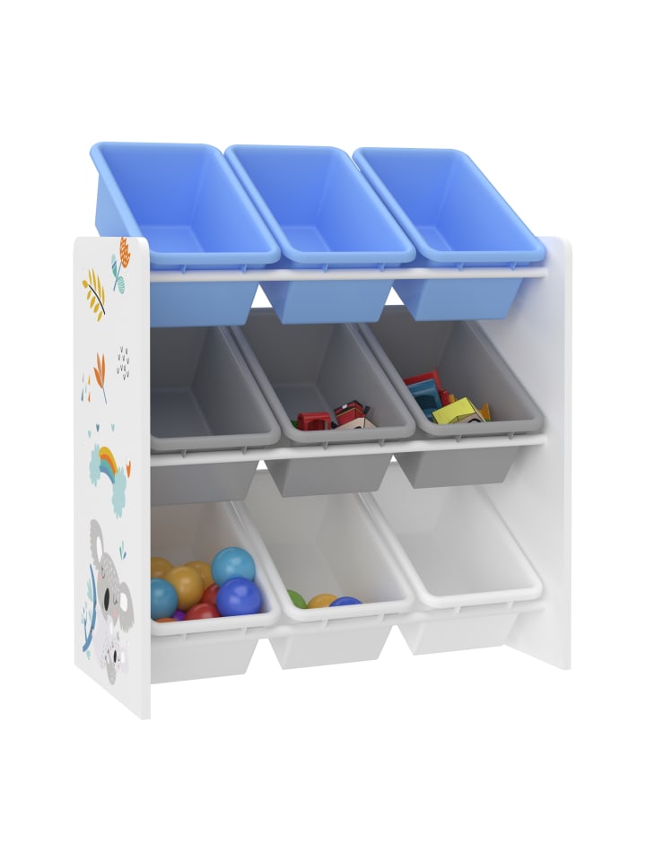 en.casa Kinderregal Muxía in Blau (H)60cm (B)62cm (T)26.5cm günstig kaufen onesize