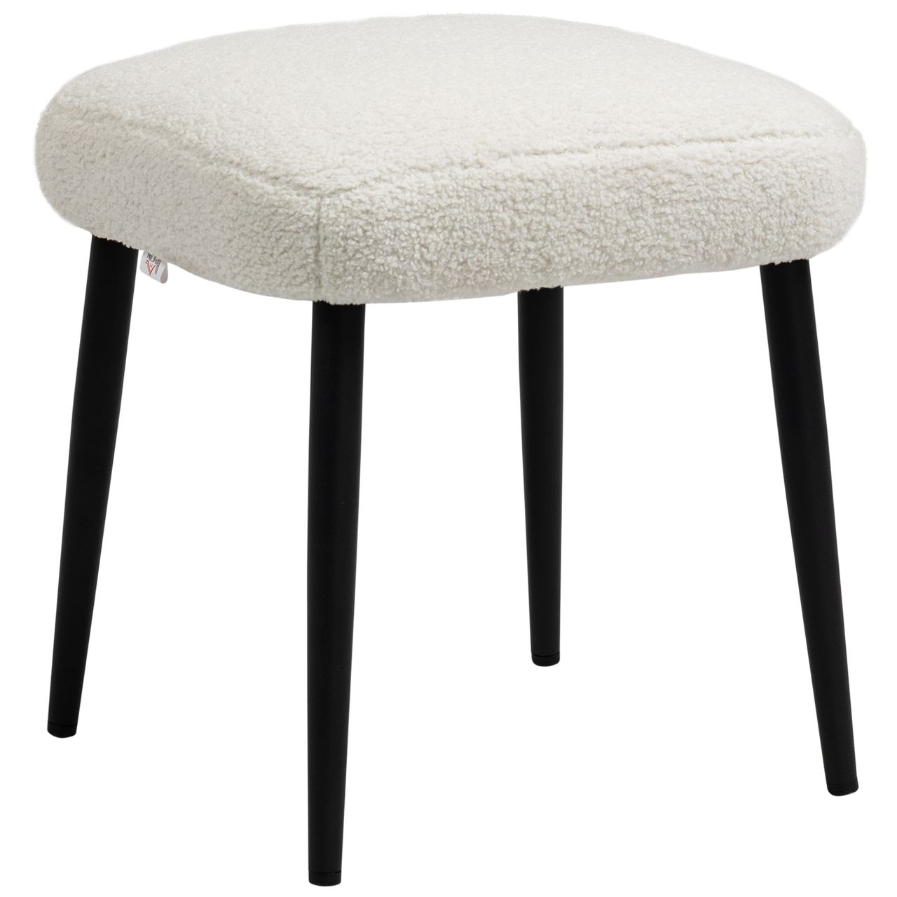 HOMCOM Fußhocker Sitzhocker Quadratischer Schminkhocker mit Kaschmir-Optik