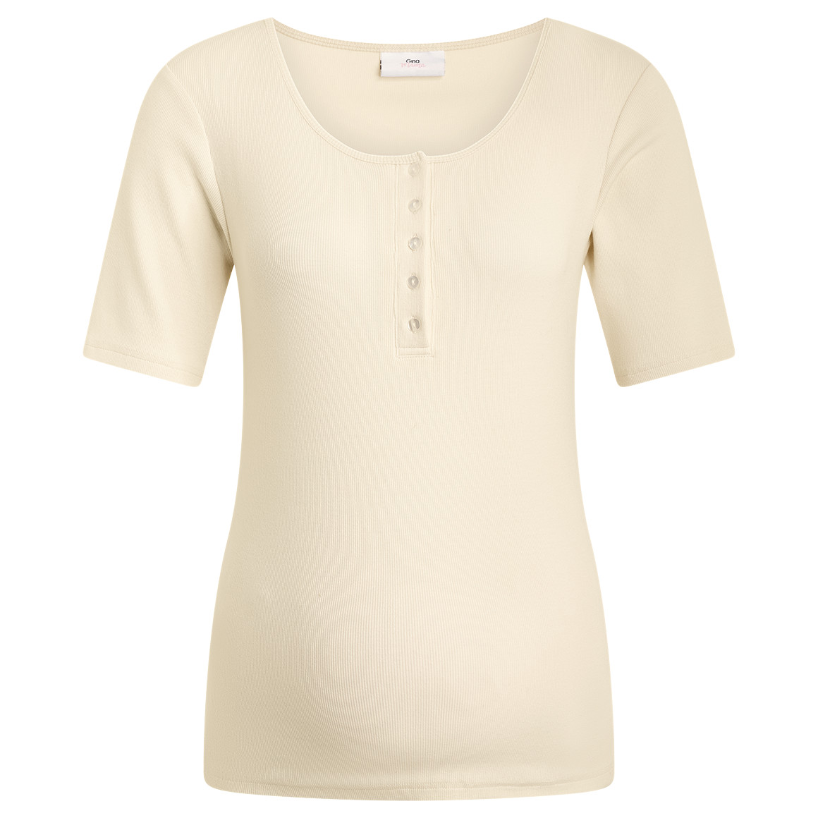 Damen Umstands-T-Shirt mit Knopfleiste