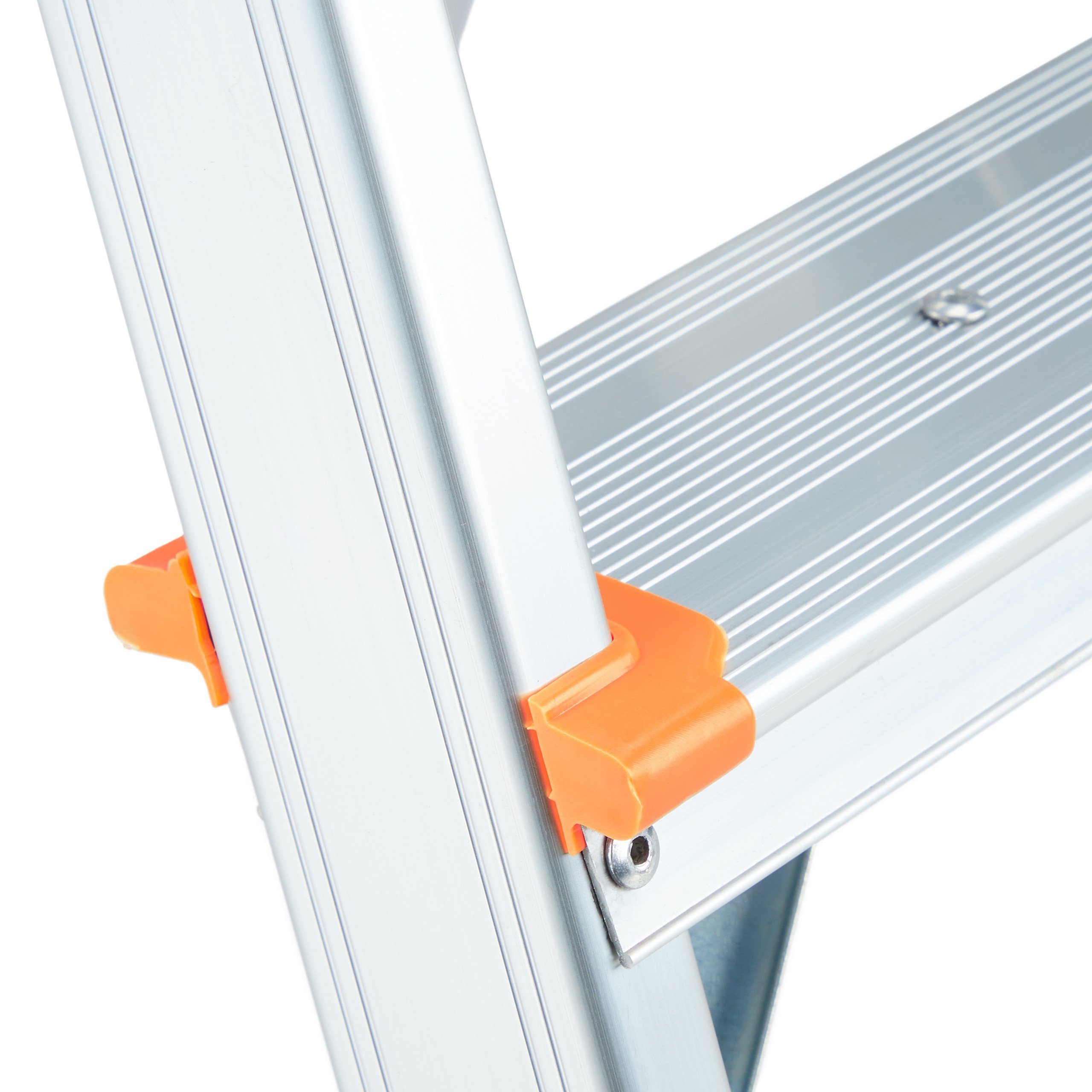 relaxdays Bockleiter Doppelseitige Trittleiter aus Aluminium, 2 Stufen