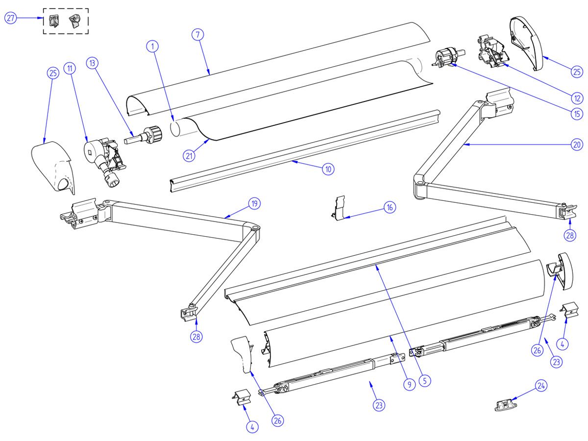 Thule Omnistor Set Halter Sperrtasten Spannarm 6002