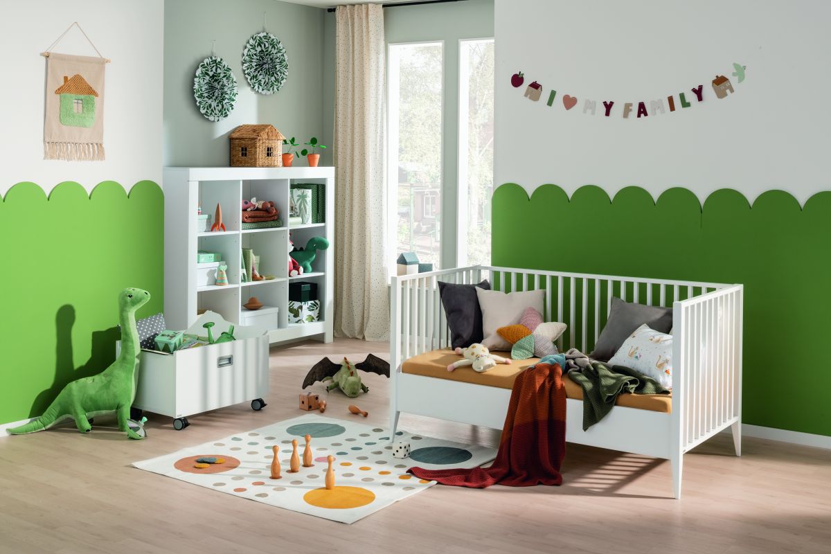 Paidi Umbauseiten Kinderbett Felie Eiche Kreideweiß