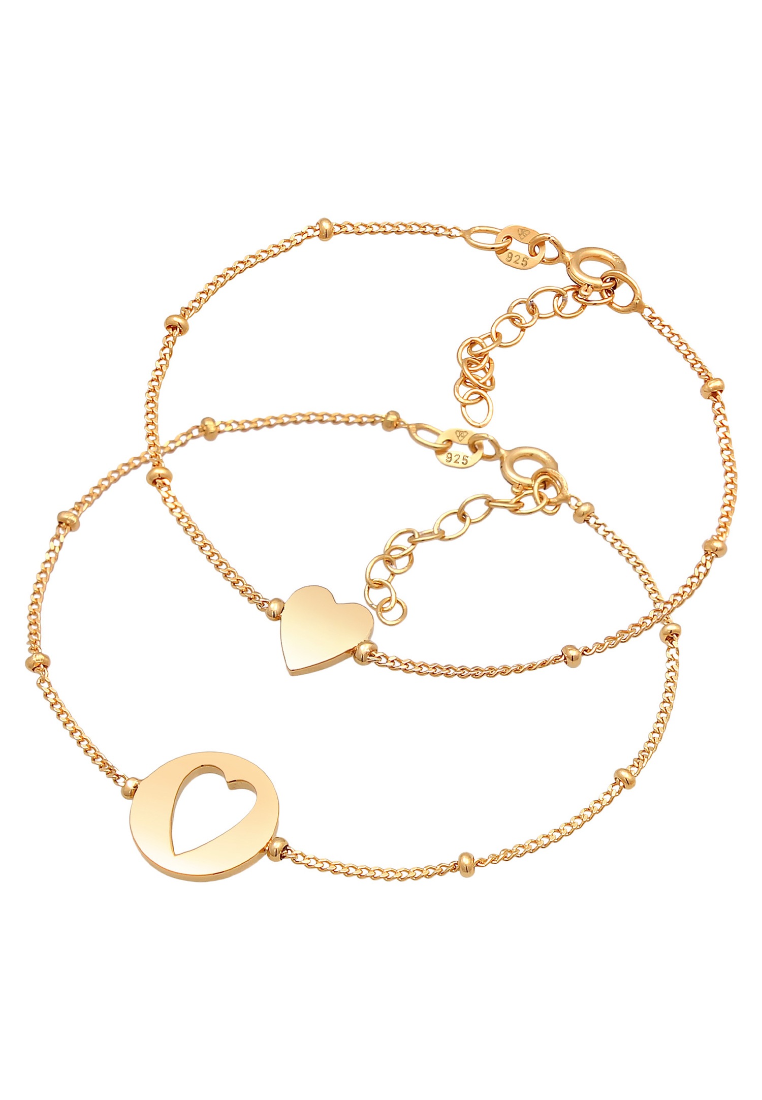 Elli Damen-Basic-Mutter-Kind-Set mit Herzschliff aus 925er Sterlingsilber