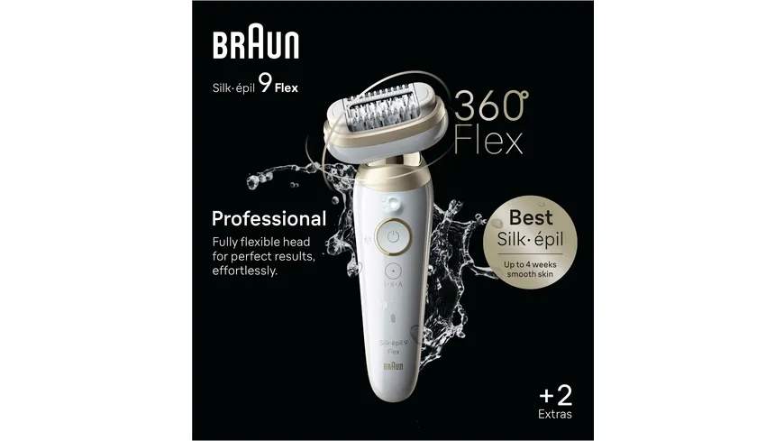 BRAUN Epilierer Silk-épil 9 Flex, 9-011 gold Weiß / Gold