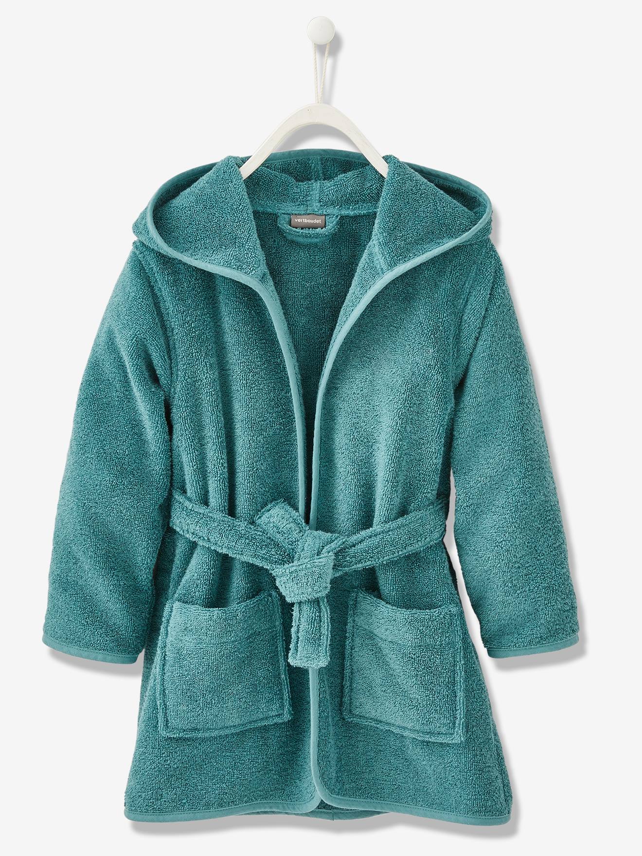 Vertbaudet Kinder Bademantel mit Kapuze Oeko-Tex, personalisierbar - blau