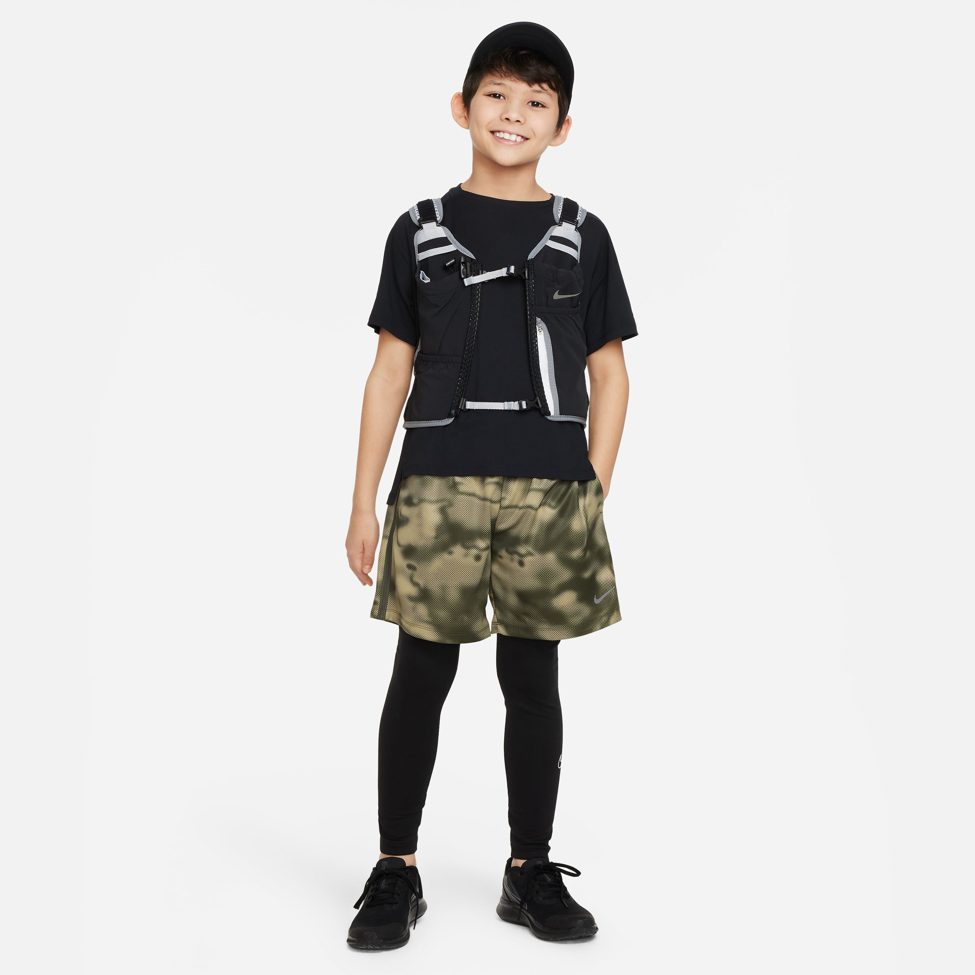Dri-Fit Multi Tech Laufshirt Jungen - Schwarz