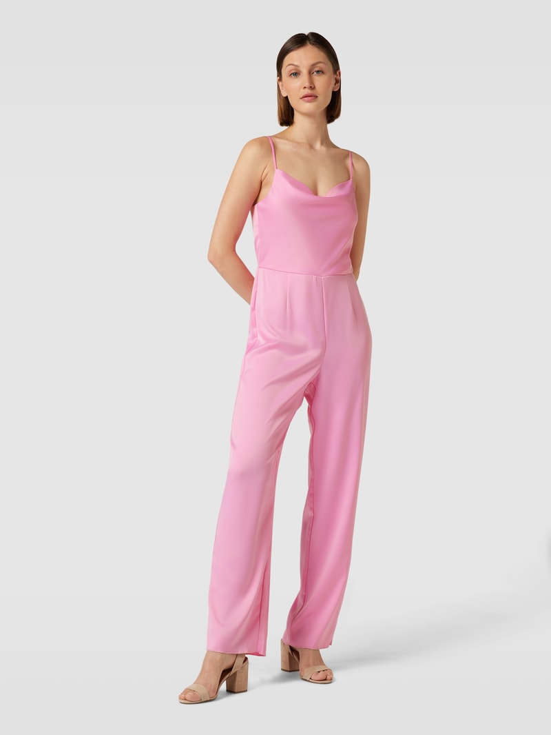 Jumpsuit mit Wasserfall-Ausschnitt Modell 'Dottea' in fuchsia