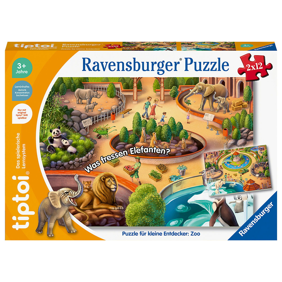 tiptoi® Puzzle für kleine Entdecker: Zoo, 2 x 12 Teile