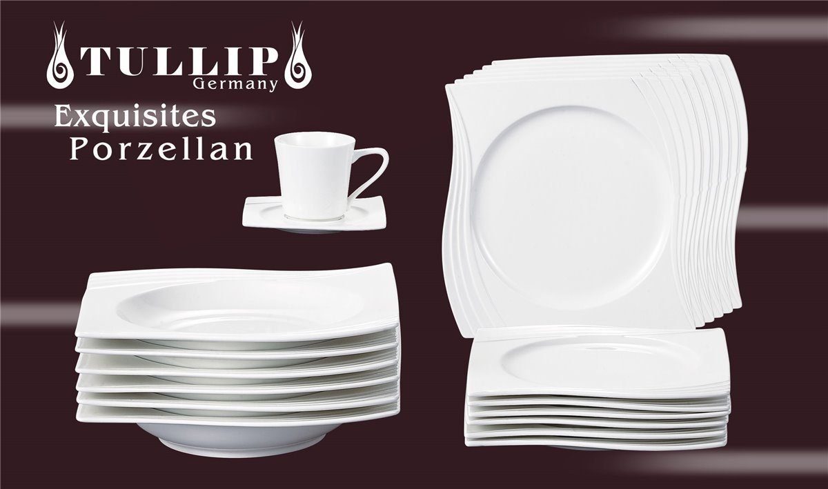 Tullip Kombiservice (30-tlg), 6 Personen, Geschirr-Set, Tafelservice, Designed in Germany