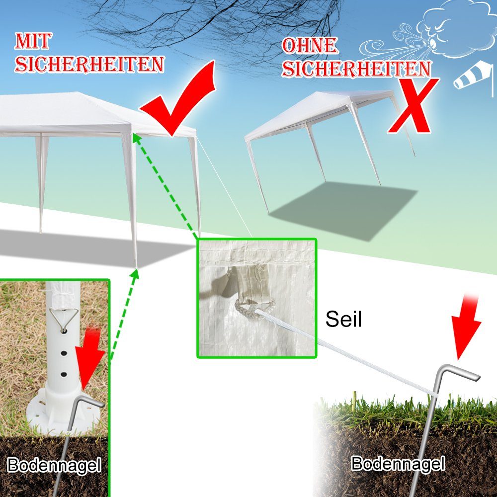 FCH Partyzelt, 3x3m Pavillon Festzelt Wasserdicht mit 4 seitenteilen