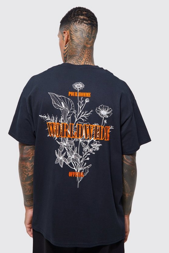 Oversize T-Shirt mit floralem Print