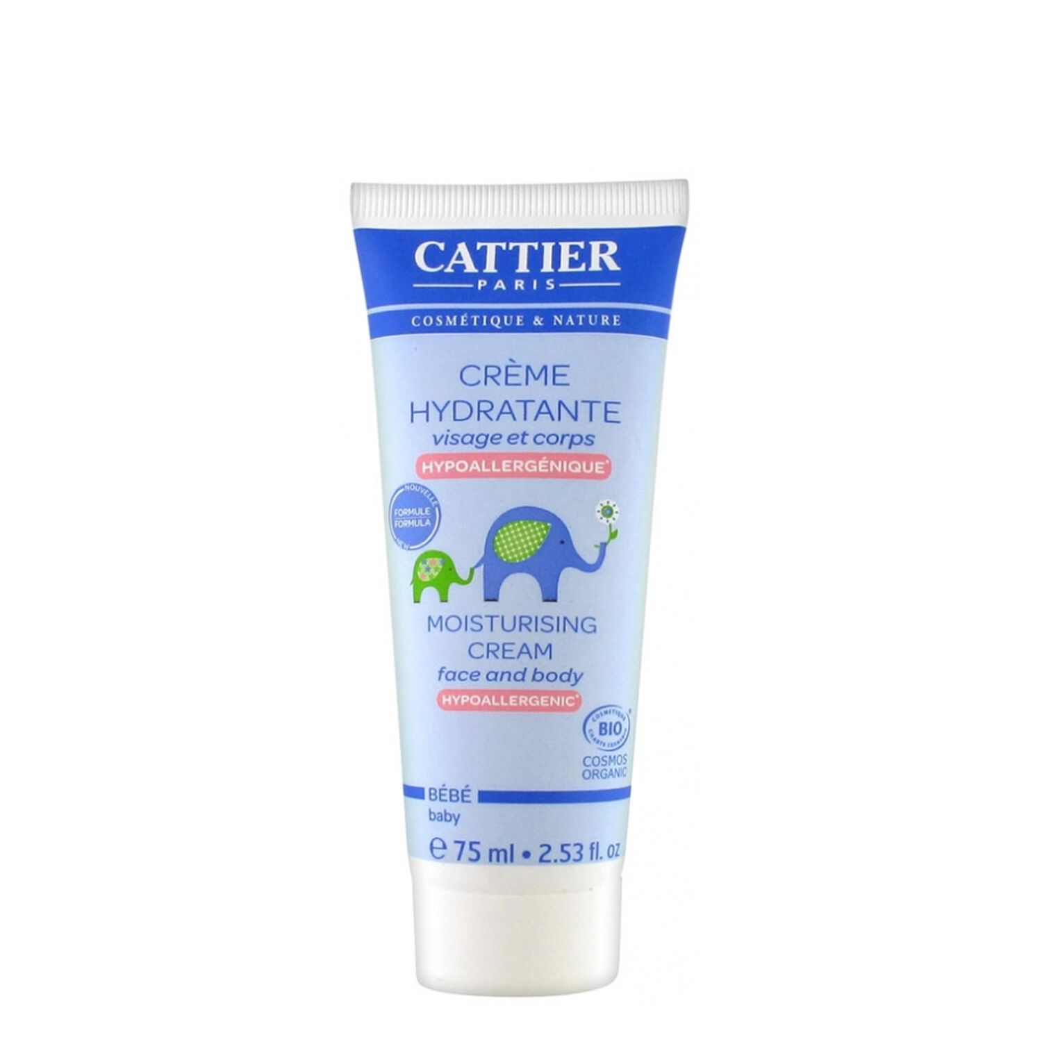 Cattier Crème Hydratante Bébé Visage et Corps 75 ml