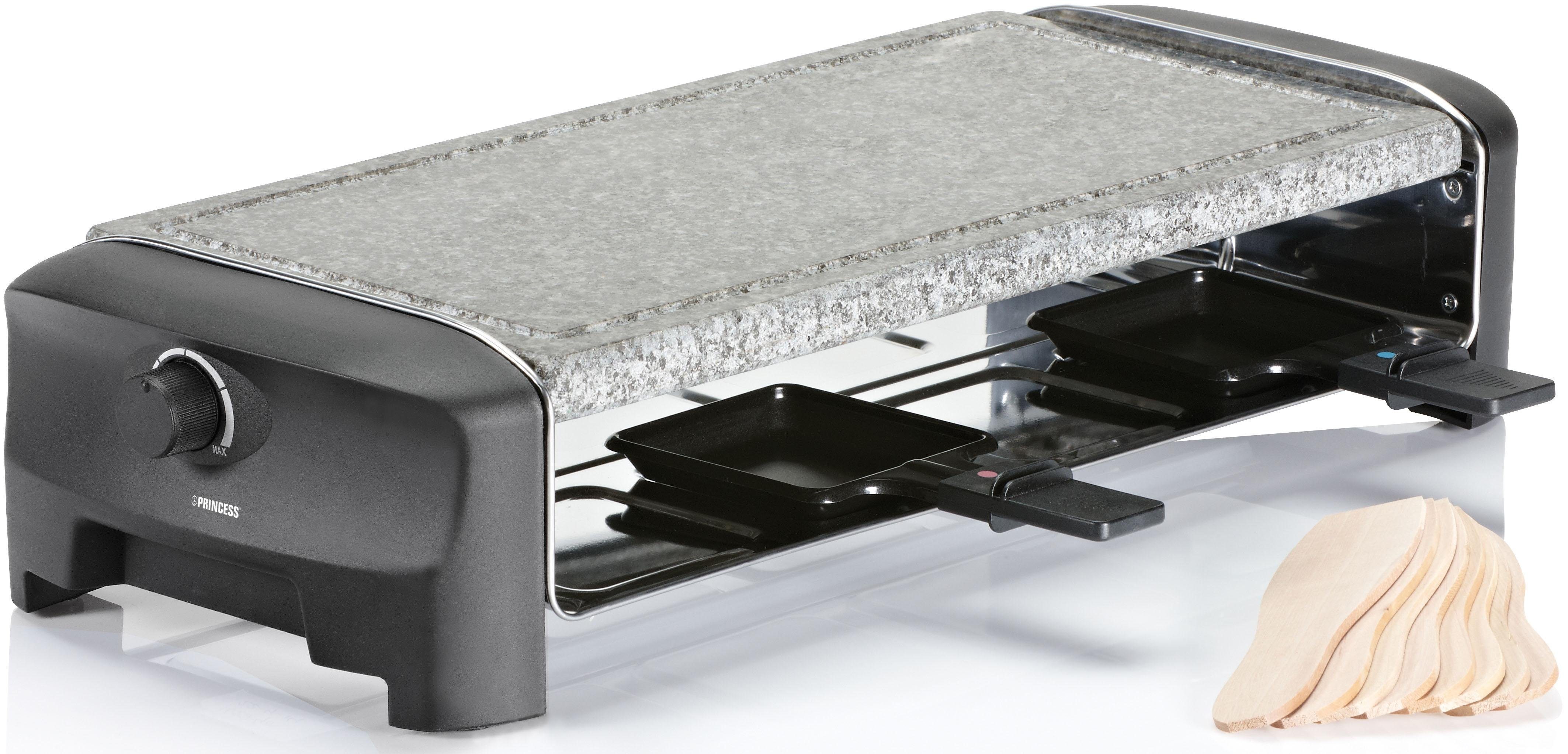 PRINCESS Raclette Stonegrillparty 162830, 8 Raclettepfännchen, 1400 W