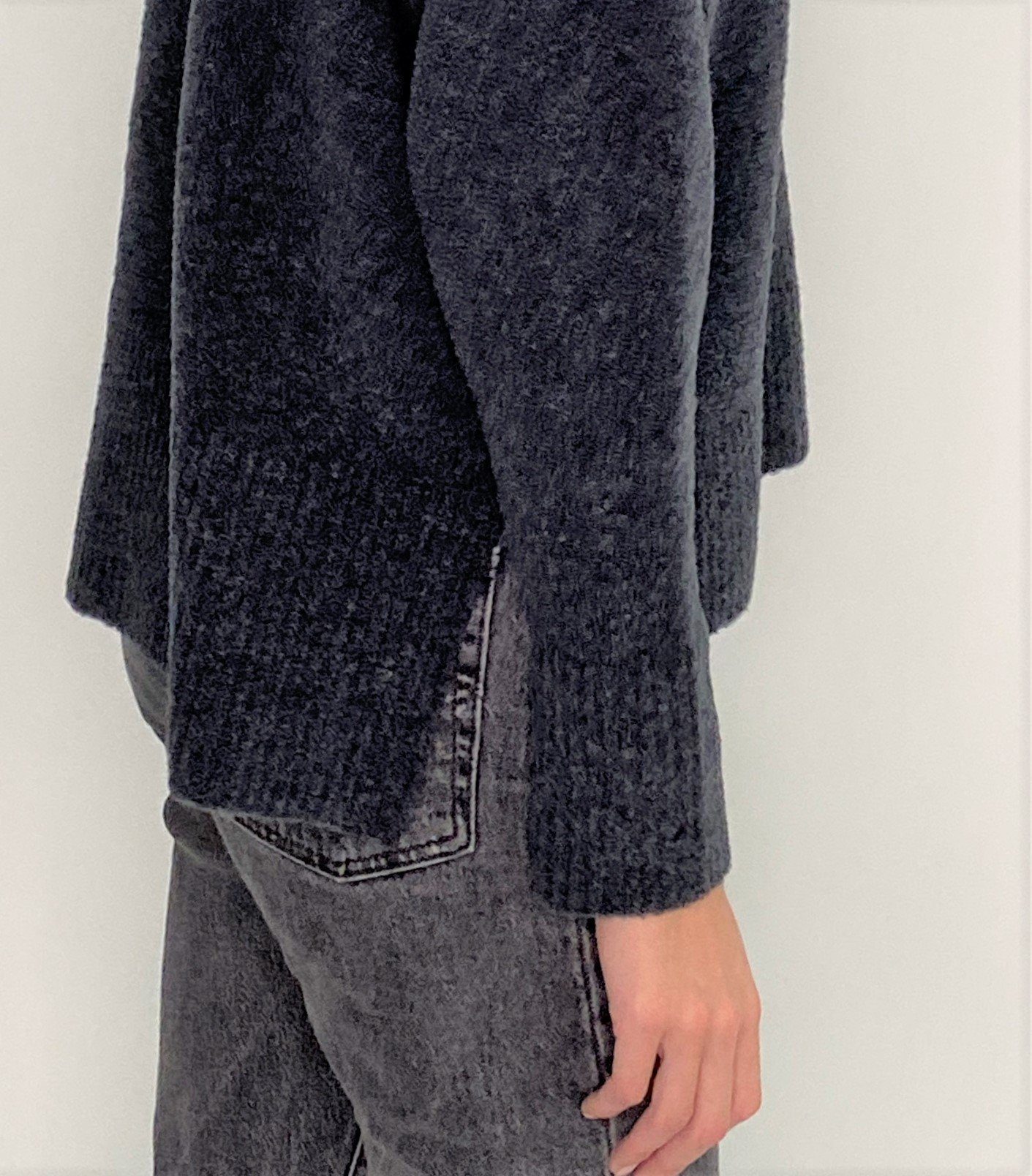 Zuckerwatte Rollkragenpullover in melierter Optik mit hohem Schurwolle Anteil