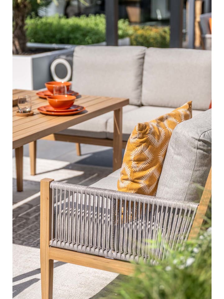 GMD Living Premium Alu Gartenmöbel Sitzgruppe SARDINIA, Dining Lounge in Teakholz Optik günstig kaufen onesize