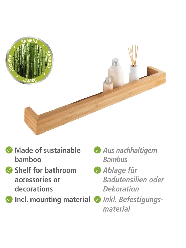 Wenko Wandregal Mod. Bambusa aus Bambus, 60 cm, Wandregal Bambusa aus Bambus, 60 cm in natur günstig kaufen onesize