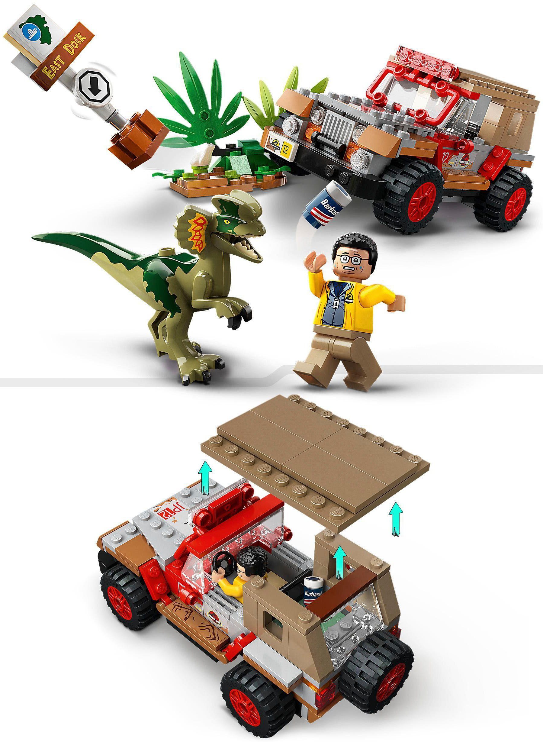 LEGO® Konstruktionsspielsteine Hinterhalt des Dilophosaurus (76958), LEGO® Jurassic Park, (211 St), Made in Europe