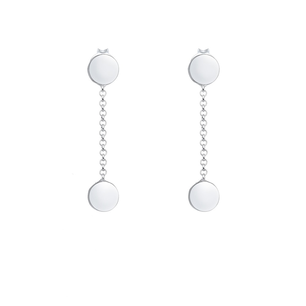 Elli Elli Boucles d'Oreilles Hänger Kreis Basic Geo Plättchen 925er Silber Boucles d'oreilles