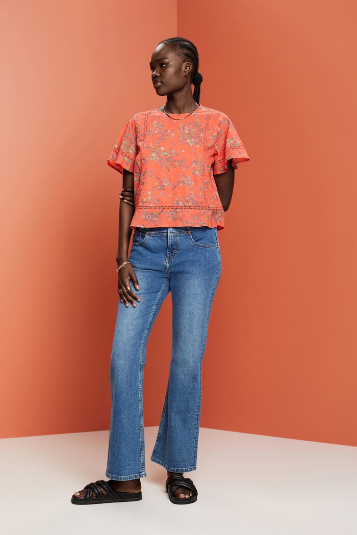 Bluse mit Print, 100% Baumwolle