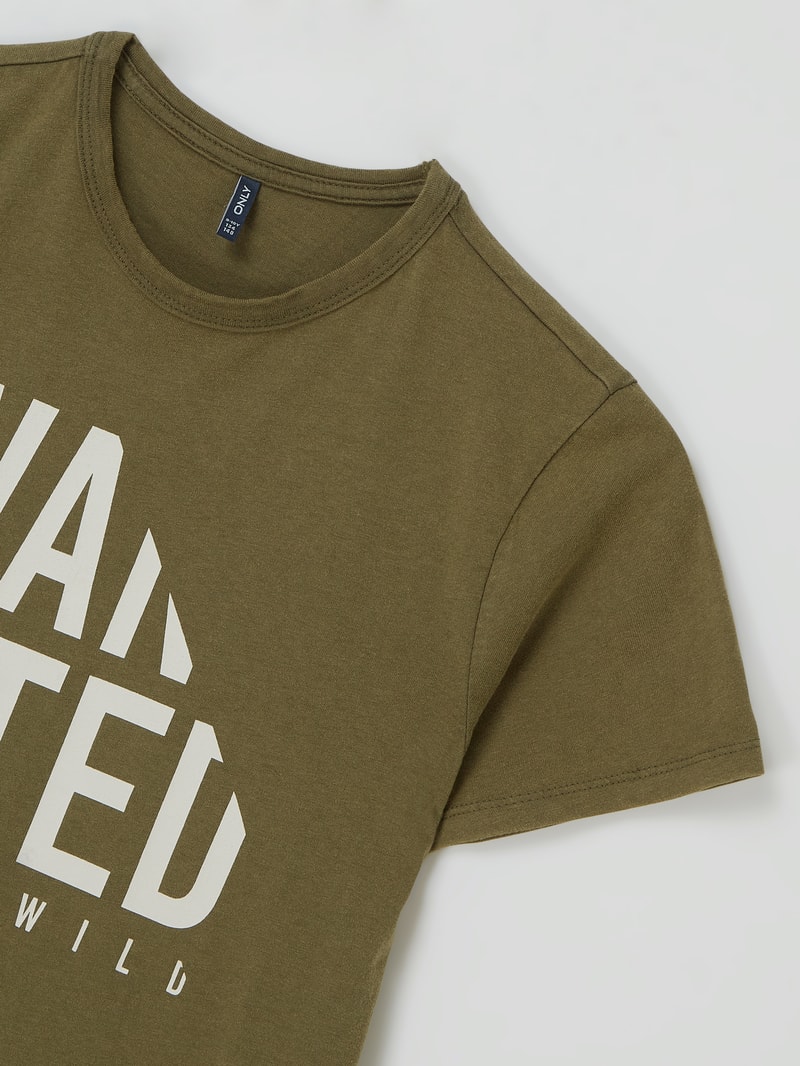 T-Shirt aus Baumwolle Modell 'Bluke' in olivgrün