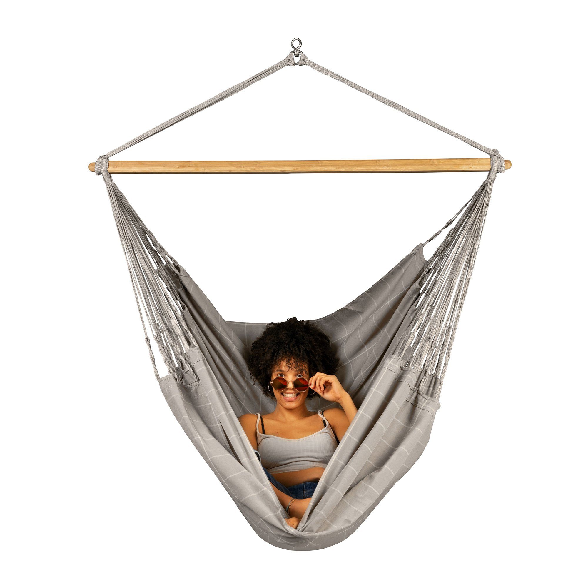 La Siesta Hängestuhl Hängesessel Lounger Domingo Almond - Wetterbeständiger Hängestuhl King, Hochwertige Qualität