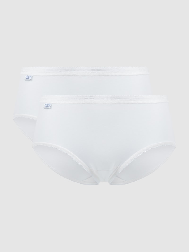 Slip mit Stretch-Anteil im 2er-Pack Modell 'Midi' in weiß