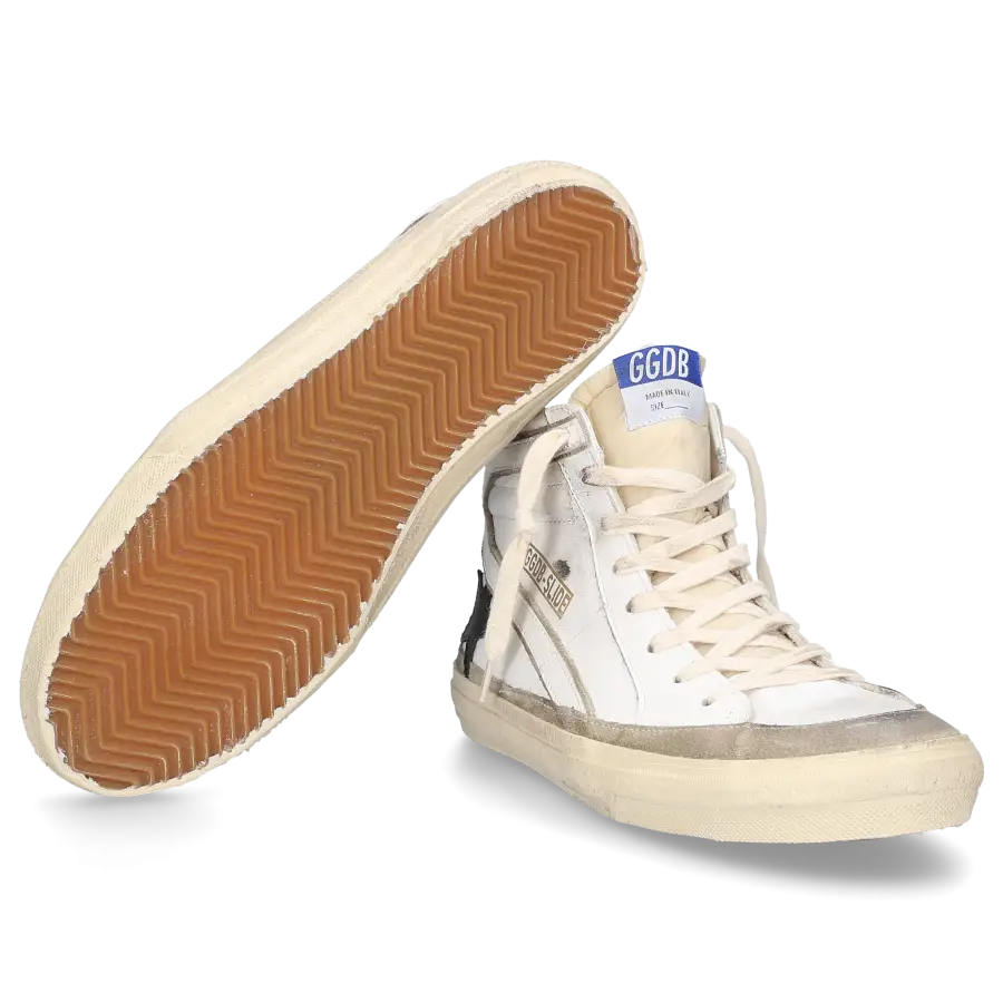 Golden Goose - Sneaker high SLIDE EDGE Kalbsleder - weiß