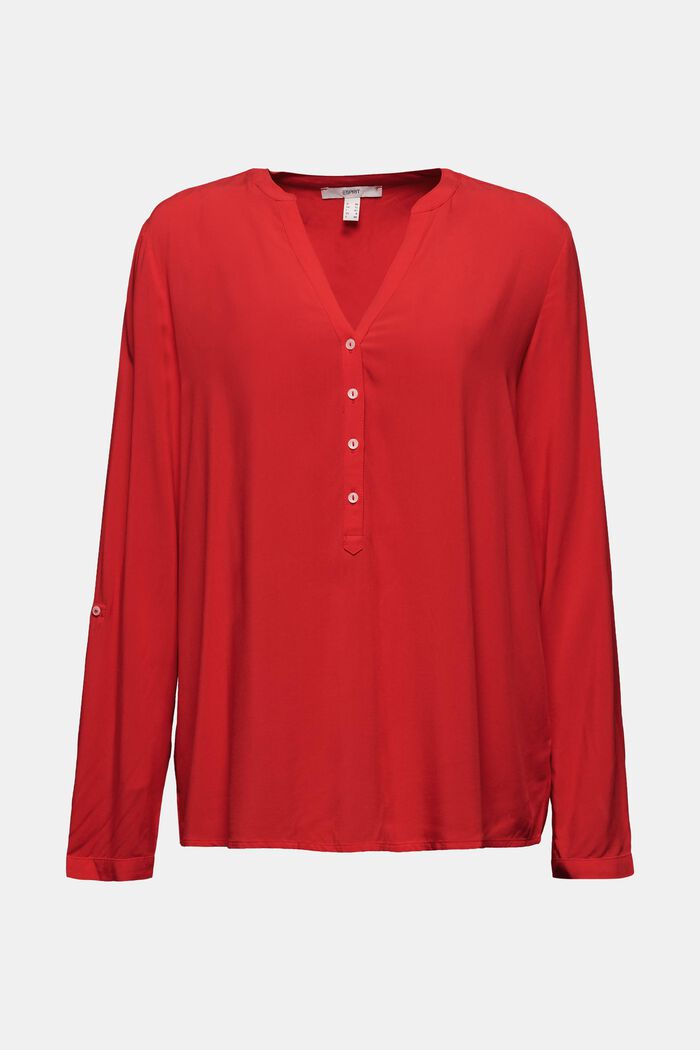 Bluse im Henley-Stil, LENZING™ ECOVERO™