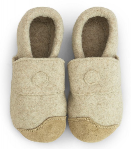 ZeaZoo ~ Hausschuh Kiwi Wollfilz ~ Beige