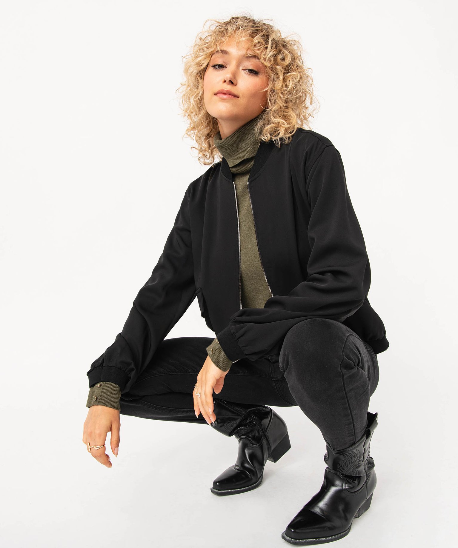 Chemise zippée faon blouson femme noir | GEMO
