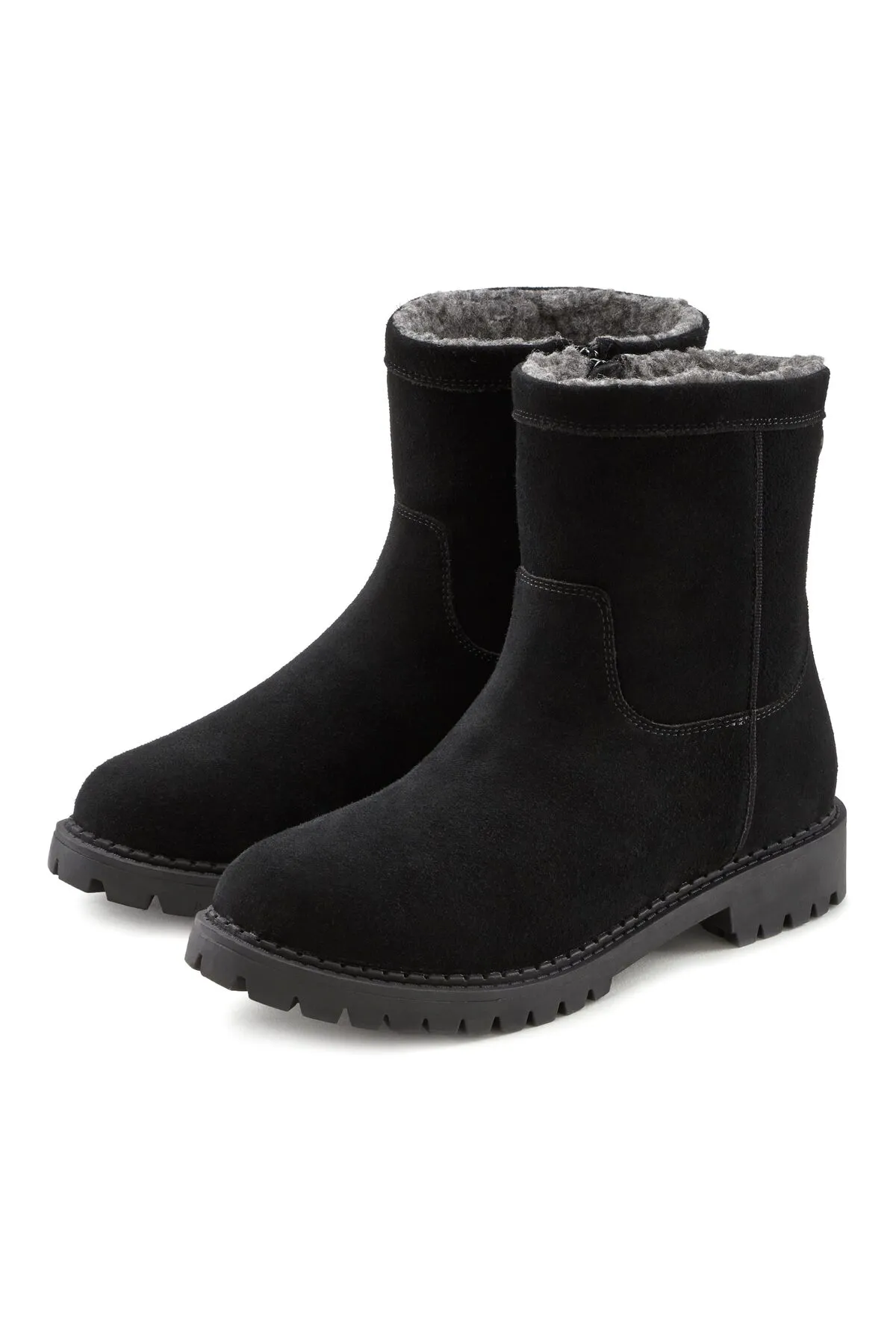 LASCANA  Stiefelette - Schwarz - Flacher Absatz