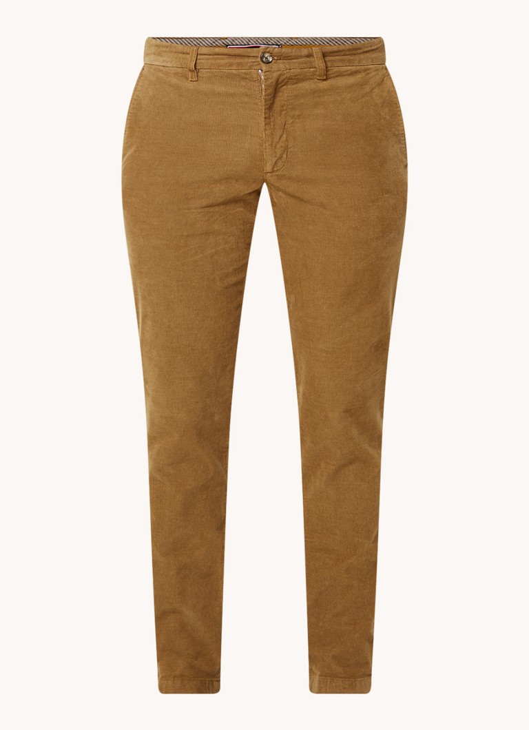 Pantaloni chino drepți Tommy Hilfiger Denton din cordură elastică