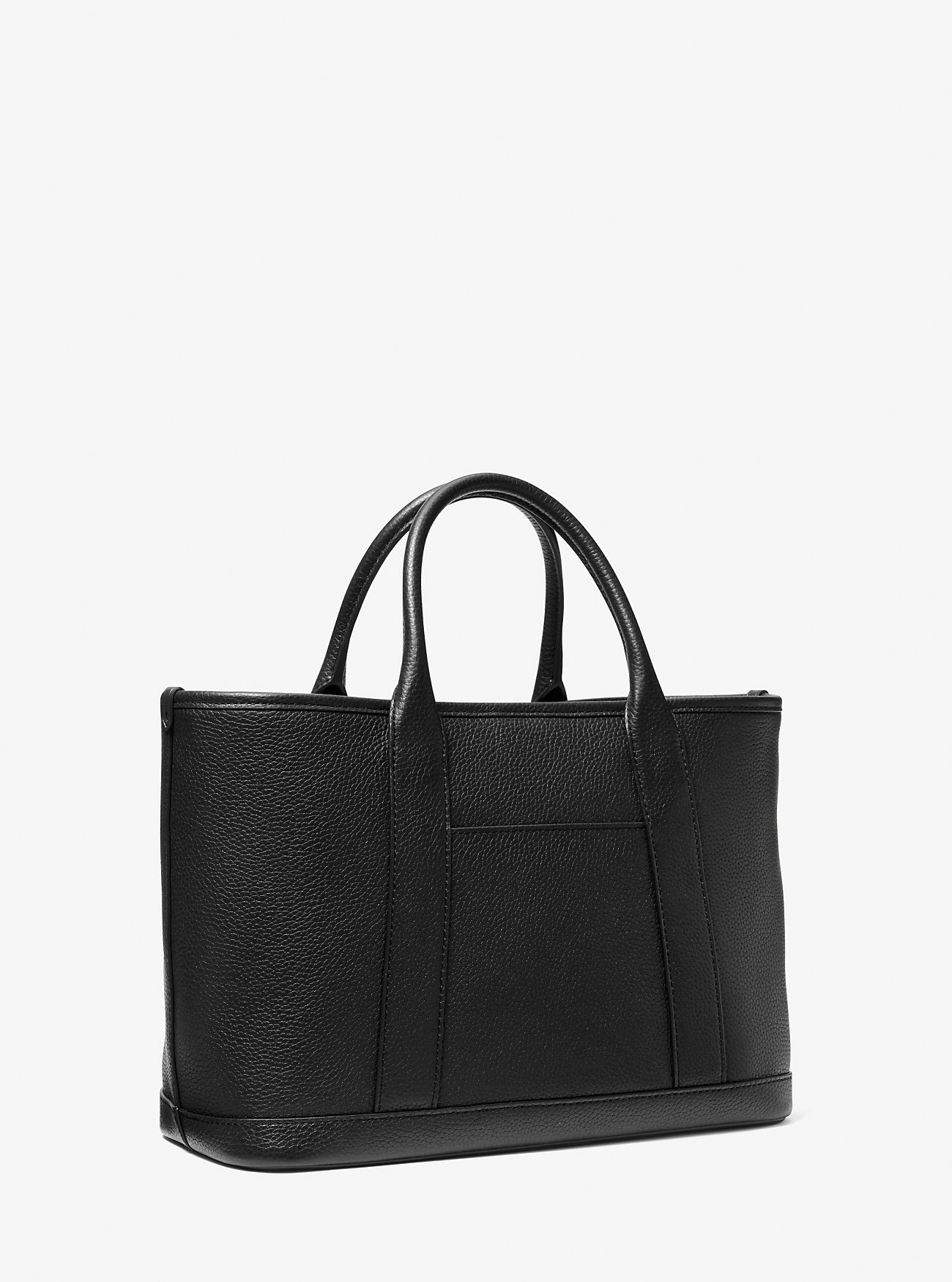 Luisa Medium Pebbled Leather Tote Bag - BLACK