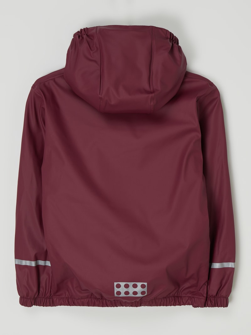 Jacke mit abnehmbarer Kapuze - wasserdicht in bordeaux rot